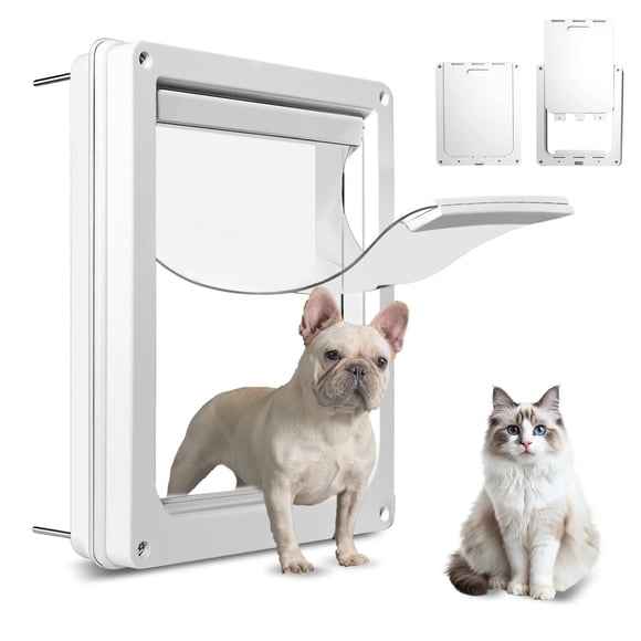 Puerta Para Mascotas 12x14 De Plástico Abs Resistente A La Intemperie Con Cierre