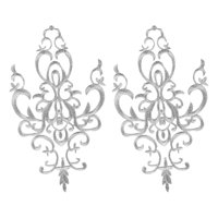Magideal - 2 Piezas Parche Bordado Tela Decorativo Manualidades Aplique Autoadhesivo Artesanía Textil Material Poliéster Adecuado Para Disfraces Prendas Mochilas Plata