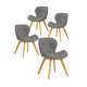thumbnail image 1 of Pack 4 Sillas Para Comedor Aviador Radar Tapiz Lino Base Madera - Gris, 1 of 3