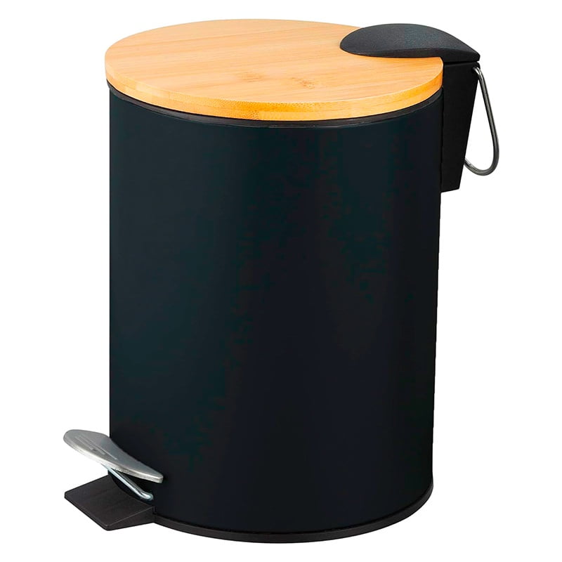 Wakeshome - Cubo De Basura De Acero Inoxidable 5 Litros Basurero Pedal Baño Cocina