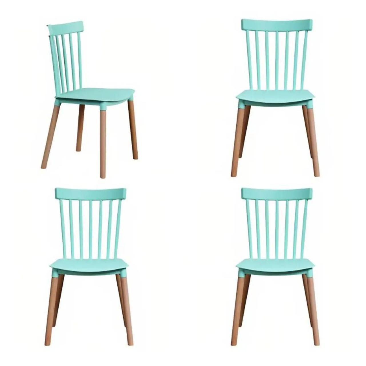 Vitelio - Pack 4 Sillas De Comedor Windsor Turquesa