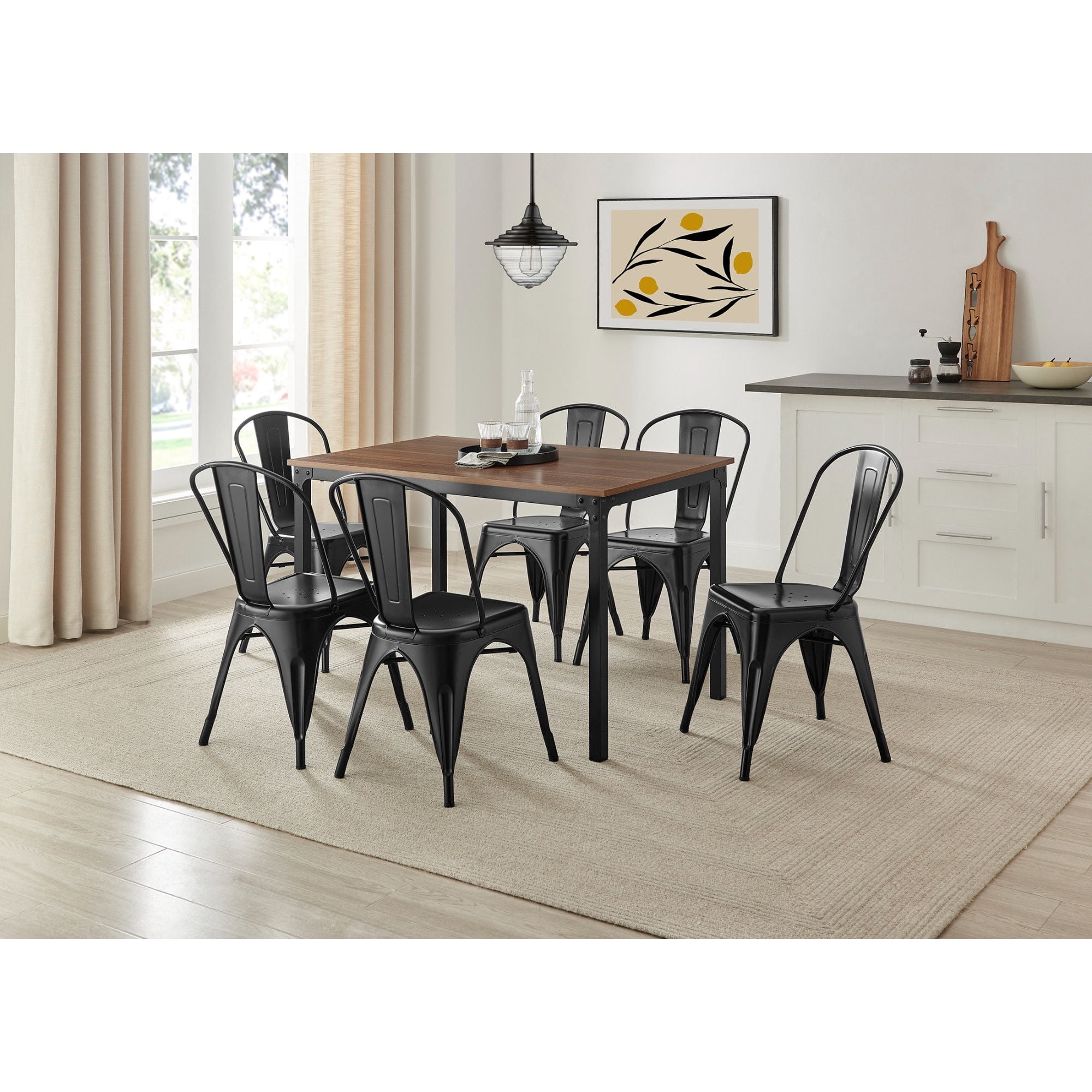 Juego de Comedor 6 Sillas Mesa Rectangular 120x75x76