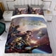 thumbnail image 4 of Planeta del Tesoro Conjunto de sábanas temático, trío de piezas, cómodo y amigable con la piel, diseño único, regalo de decoración para el hogar para familiares, amigos y fans, 90 cm * 190 cm, 4 of 6