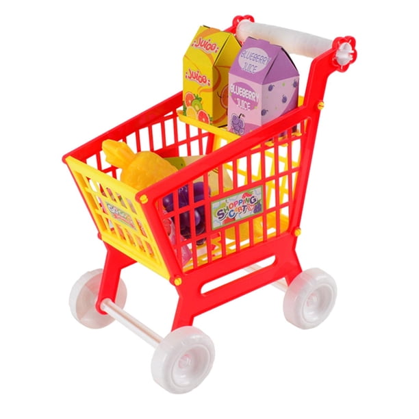 Juego De Carrito De Compras Para Niños Con Accesorio De Juego De Simulación, Juguetes De Almacenamiento De Escritorio, Color Rojo
