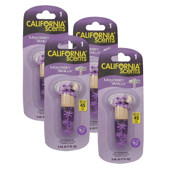 Ambientador para coche California Scents Monterey Vanilla - Pack de 4