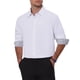 thumbnail image 5 of Camisas formales para hombres con cuello de cuadros, manga larga, abotonadas, talla 2XL, color blanco, 5 of 6