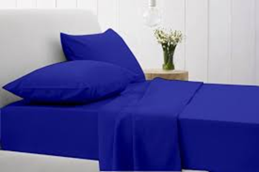 Genérico - Juego Sabanas Unicolor 1.5 Plaza Color Azul Marino
