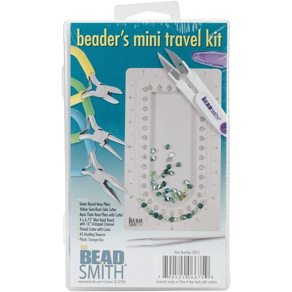 Kit de Herramientas Mini de Viaje The Beadsmith para Enfiladores con Tabla para Cuentas
