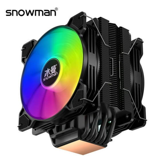 Disipador Cpu Argb Doble Ventilador Base De Cobre BM6000 Snowman