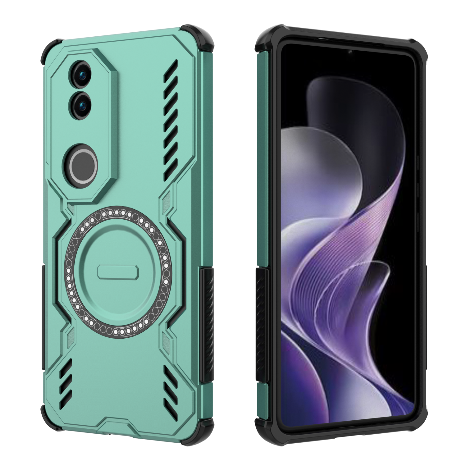 Funda Foxdock Para Vivo V50 5G , Magnética, Resistente A Golpes, Con Soporte, Unisex, Carga Inalámbrica