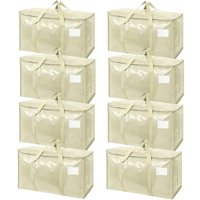 Bolsas De Almacenamiento Ticonn 8 Unidades Extra Grandes 69X36X38 Cm Crema
