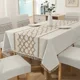 thumbnail image 3 of Mantel De Lino Impermeable Con Borlas Incluye Fundas Silla Tf Entrelazos Marrón Claro, 3 of 3