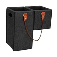 Magideal - Cesta De Escalera De Fieltro En Forma De L, 17,5 X 9,4 X 17 Pulgadas, Accesorio Portátil, Resistente Al Desgaste, Para Ropa, Juguetes, Multifuncional, Gris Oscuro