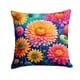 thumbnail image 1 of Almohada Decorativa Con Crisantemos Coloridos, 1 of 6