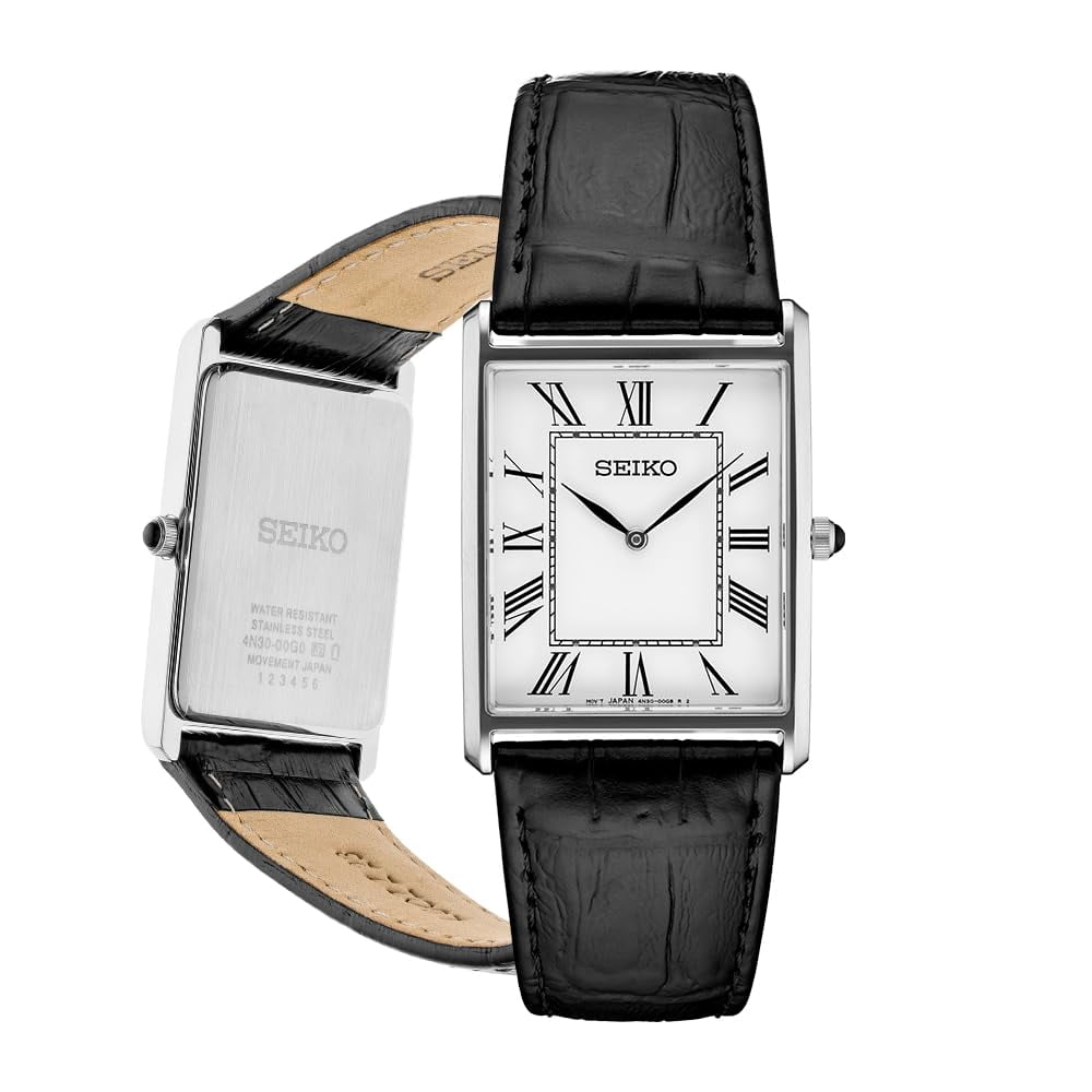 Reloj Seiko Swr049 Essentials Para Hombre Con Esfera Blanca Y Correa De Piel