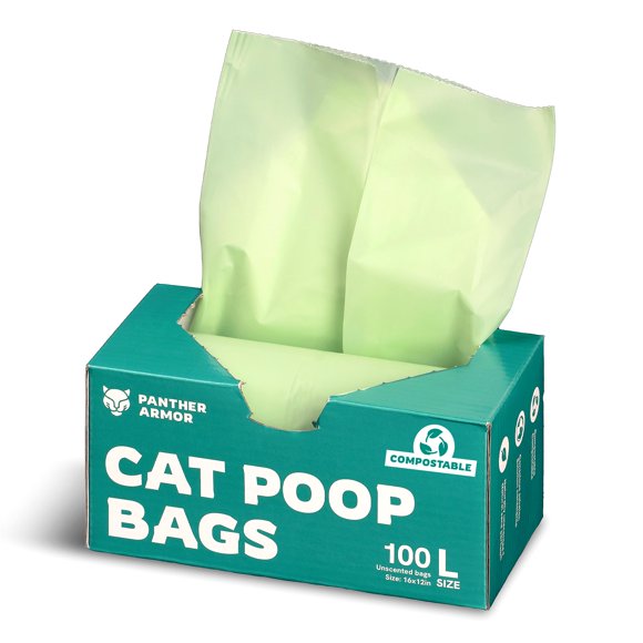 Bolsas para arena de gato Panther Armor 100 grandes compostables