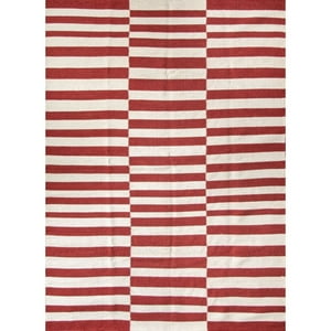 Bazhars - Alfombra 140X200 Cm Kilim Galle Op Art Nred