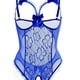 thumbnail image 1 of Erotic Floral Lace Bow Mesh Teddy, Hollow Out Open Bust Open Crotch Ruffle Bodysuit, Women's Sexy Lingerie & Underwear, 1 of 3