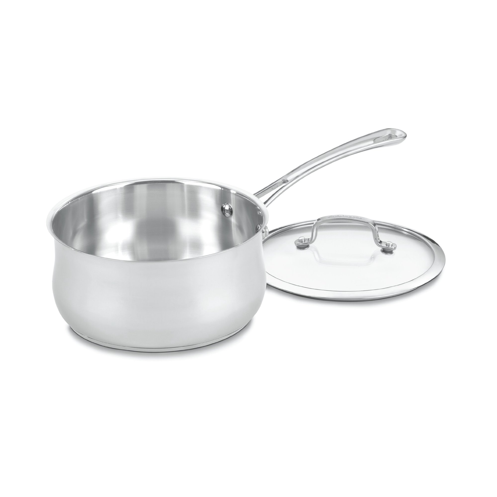Cacerola Cuisinart Contour De Acero Inoxidable De 3 Litros Con Tapa De Cristal Plateada