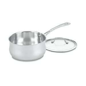 Cacerola Cuisinart Contour De Acero Inoxidable De 3 Litros Con Tapa De Cristal Plateada