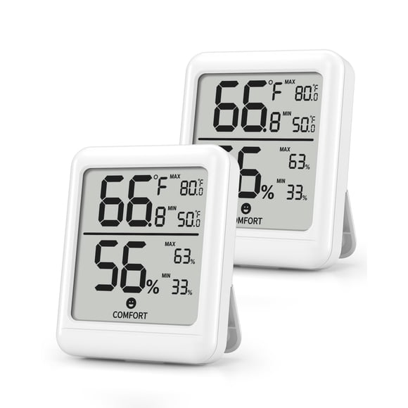 Termómetro BN-LINK de 2 unidades con pantalla LCD para humedad interior
