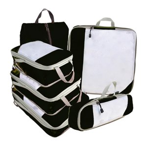 Bothyi - 6X Equipaje Maleta Organizador Ahorro De Espacio Viajes Compresión Cubos De Embalaje Negro