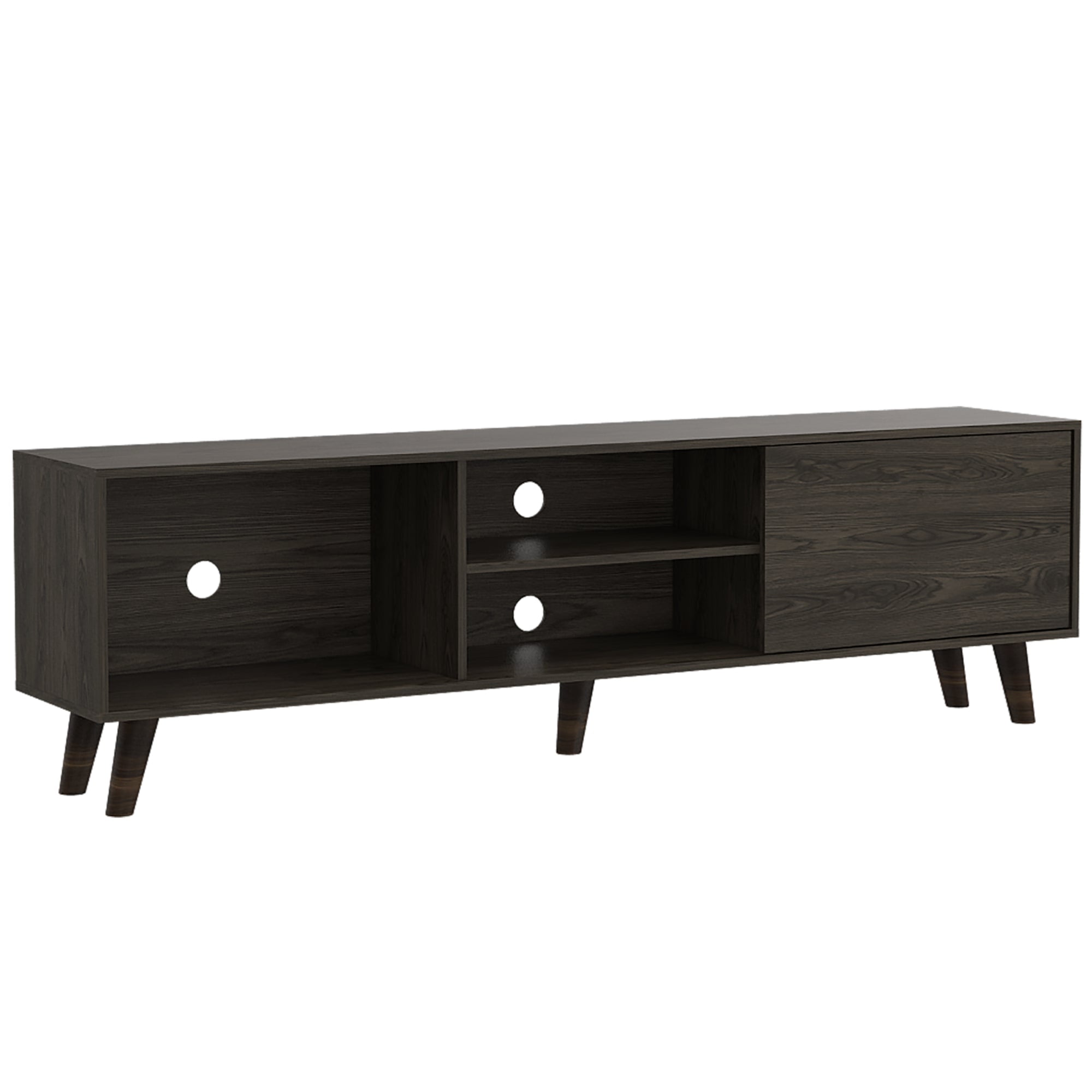 Fmfurniture - Rack Tv 70" 1 Puerta Fm-015o Café Oscuro