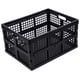 thumbnail image 2 of Cajas de almacenamiento plegables Aebeky de plástico de 30 litros, paquete de 3, negras, 2 of 9