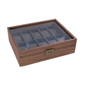 Ioensy - Caja De Madera Para Guardar Relojes, Elegante Caja Para Relojes, Para Pulseras, Pendientes, Para Hombres Y Mujeres, 10 Ranuras