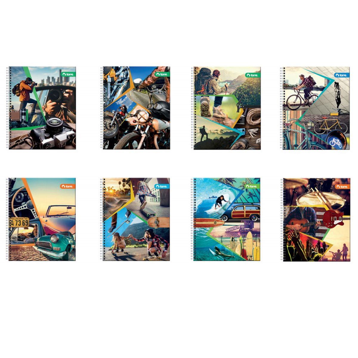 Torre - Pack De Cuadernos Universitarios Hombre 100 Hojas 10 Unidades