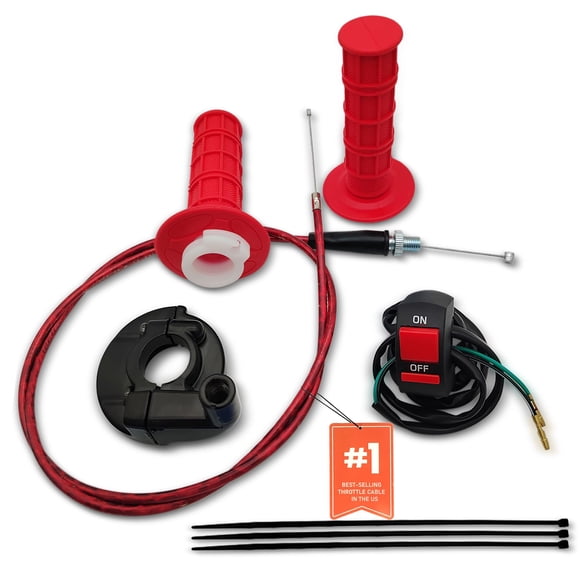 Kit de acelerador NZZLXKFJ 22 mm rojo, cable de 1,2 m