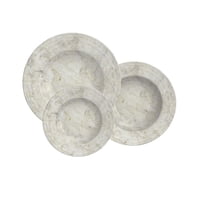 Juego 18 Platos Tramontina Línea Travertino Porcelana