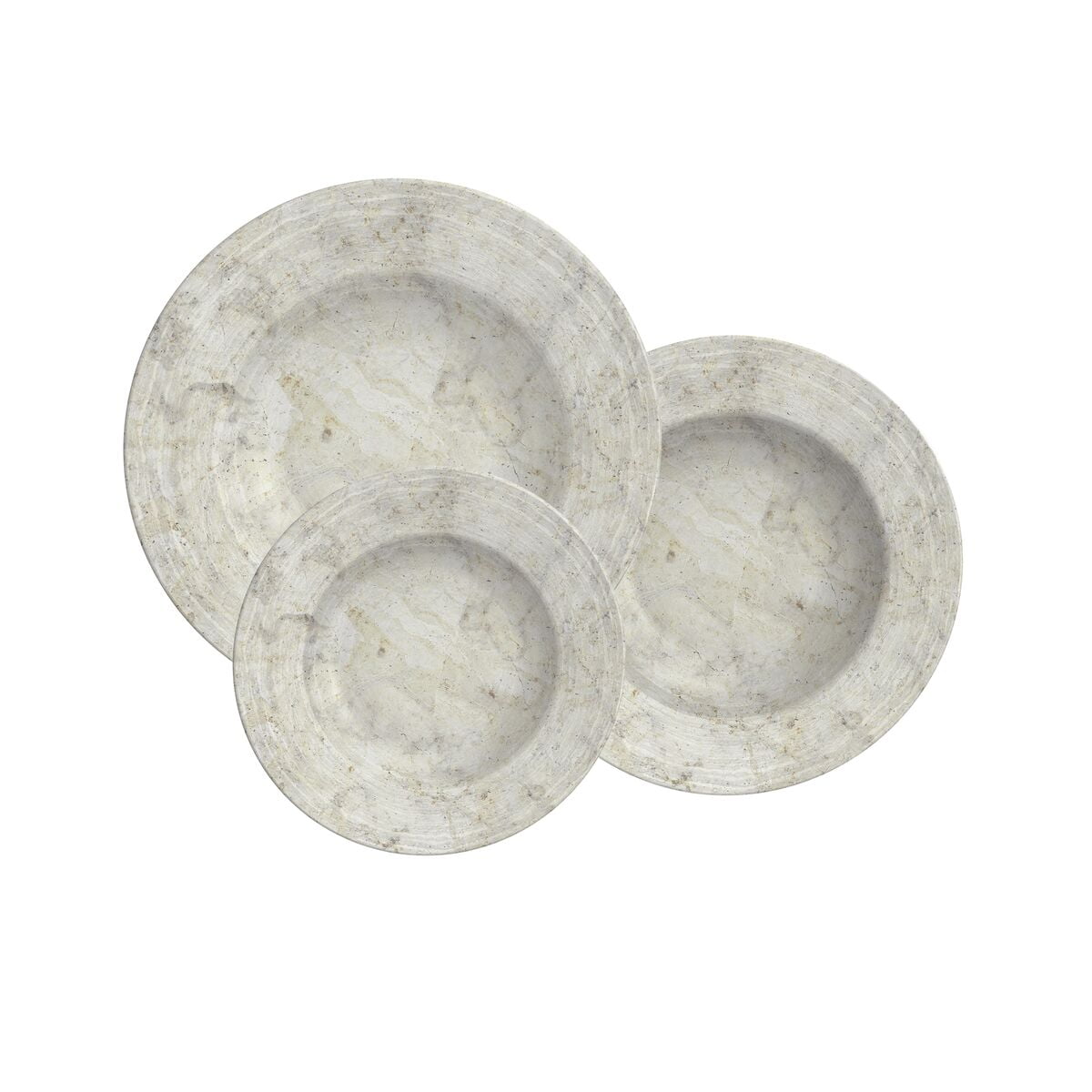 Juego 18 Platos Tramontina Línea Travertino Porcelana