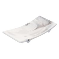Magideal - Bandeja Decorativa De Resina Con Patrón De Mármol, Bandeja De Baño, Soporte De Jabón Para Cosméticos, Bandeja De Almacenamiento Para Bañera, Duradera , Blanco