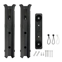 Magideal - Soporte De Caña De Pescar De 2 Tubos, Montaje Lateral Ajustable Con Pasador De Cuerdas Elásticas Con Tornillos De Montaje, Soporte Para Caña De Pescar Negro