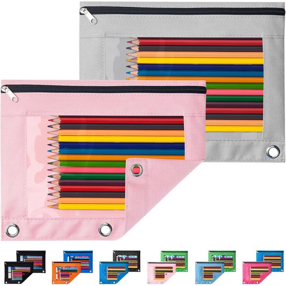Sooez Estuche para Lápices para Carpeta de 3 Anillos, Paquete de 2