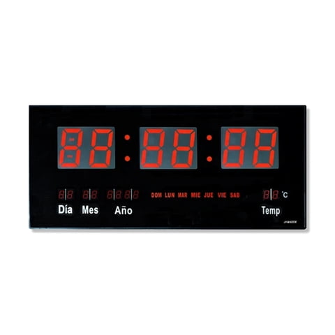 Importclick - Reloj Digital Led Pared Hora Fecha Temperatura 47X23X3Cm