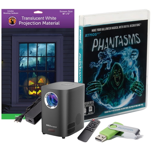 Kit de proyector HoliScapes USB Phantasms con pantalla de 1,5 × 3 m