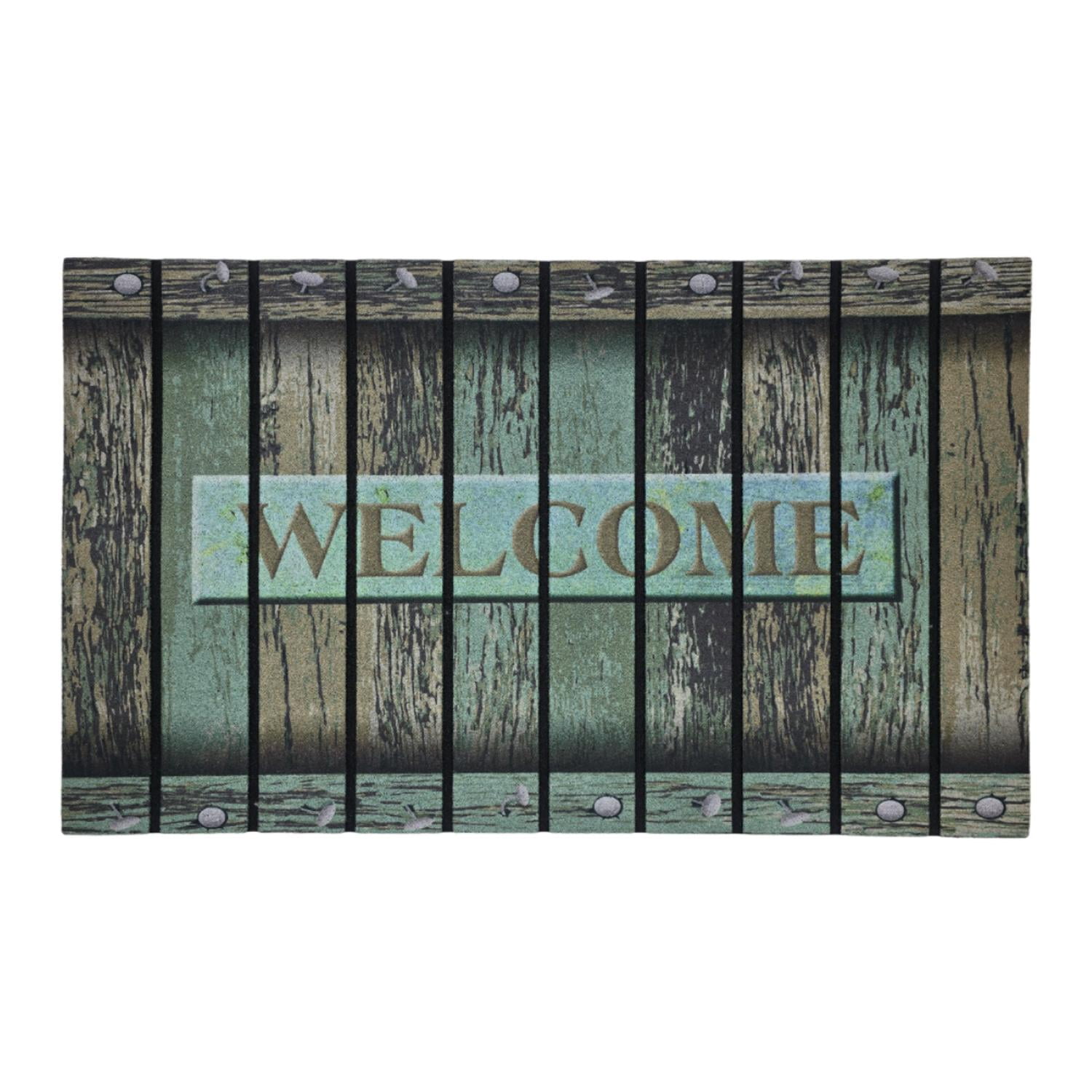 Fliperex - Alfombra Limpiapies Felpudo Alfombra De Entrada Verde Tablas Negro