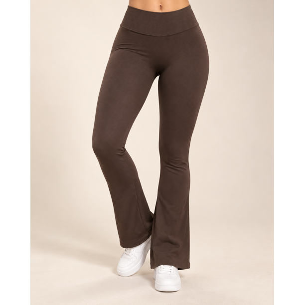 Calza Mujer Flare Acampanada Push Up Corte V Tiro Medio