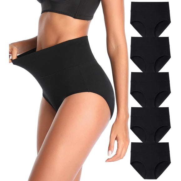 Calzoncillos elásticos de algodón de cintura alta QOVOQ para mujer