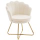 thumbnail image 1 of Silla de tocador Furnimart con respaldo tipo concha, peluche sintético y patas doradas, 1 of 8