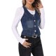 thumbnail image 4 of INSPIRE CHIC Chaleco de Jean para Mujer sin Mangas Cuello en U con Botones Bolsillos Chalecos Occidentales Top Chaleco de Mezclilla Recortado S Azul Oscuro, 4 of 6