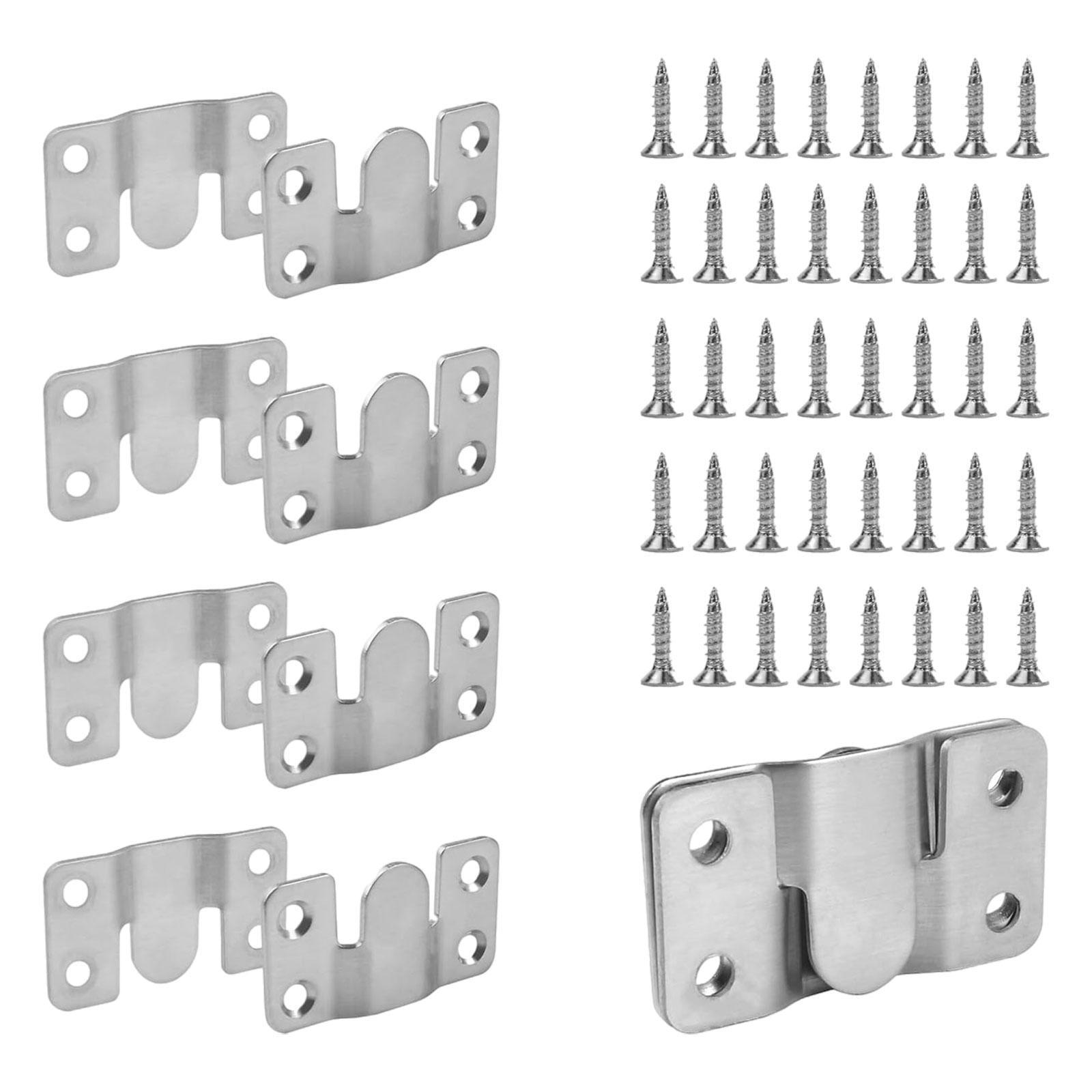 Magideal - 10x Interlucking Flush Soporte De Montaje Foto De La Foto Versátiles Versátiles De Muebles De Superficie Lisa Conector De Colgantes Ganchos Colgantes Plateado