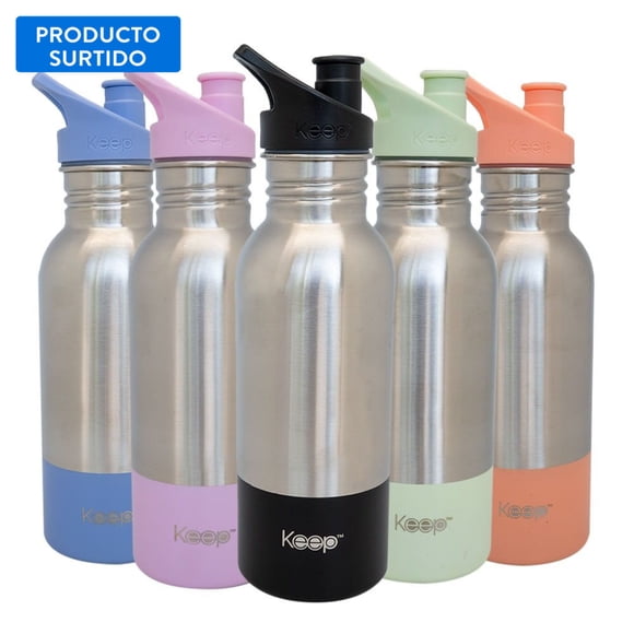 Botella metal 600ML, color surtido, 1 Un