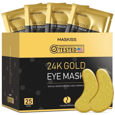 Parches Para Debajo De Los Ojos Maskiss, Oro De 24 Quilates, Para Debajo De Los Ojos (25 Pares)