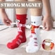 thumbnail image 2 of 4 pares de calcetines navideños con forma de mano, personalizados, magnéticos, de tubo medio, divertidos regalos de Navidad (4 pares), talla única, 2 of 7