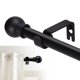 thumbnail image 1 of Barra de cortina GXOACKJ de 5/8 pulgadas, negro mate, 70-200 cm, con soportes, 1 of 8