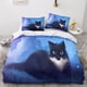 thumbnail image 2 of Juego De Ropa De Cama De Gato De Dibujos Animados Funda Nórdica De 3 Piezas De Microfibra Suave Con Cierre De Cremallera Para Dormitorio Infantil Adolescente Y Adulto, 2 of 3