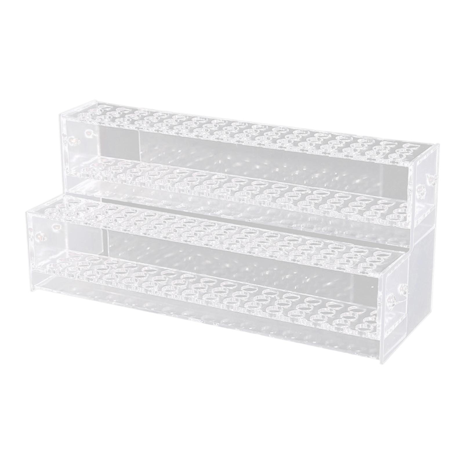 Ioensy - Soporte De Exhibición De Bolígrafo Transparente, Ranuras Múltiples, Simple Para Marcadores, Brocha De Maquillaje, Baño, 2 Capas, 96 Agujeros